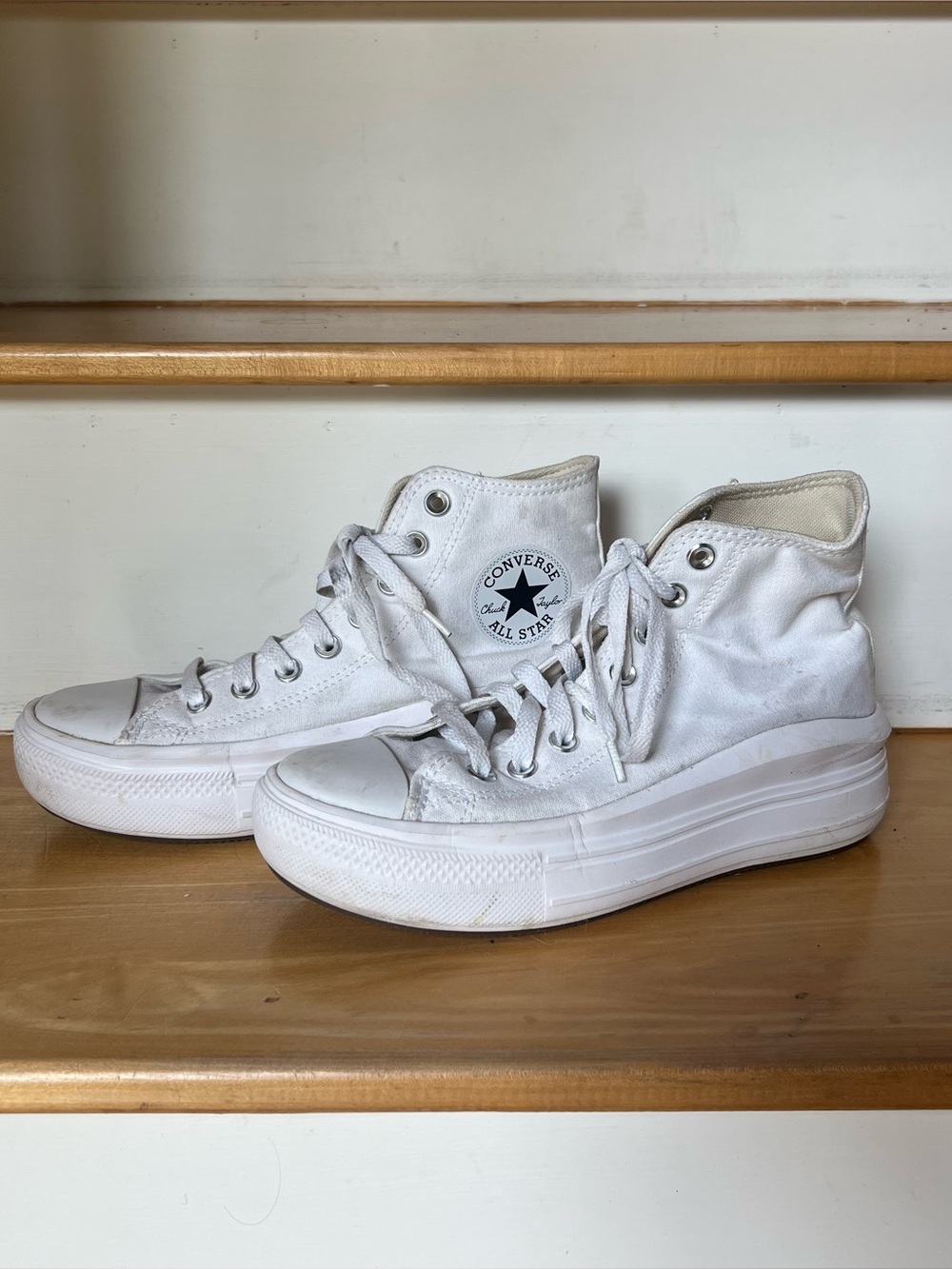 White High Top Platform Converse Chuck Taylor All Star Sneakers